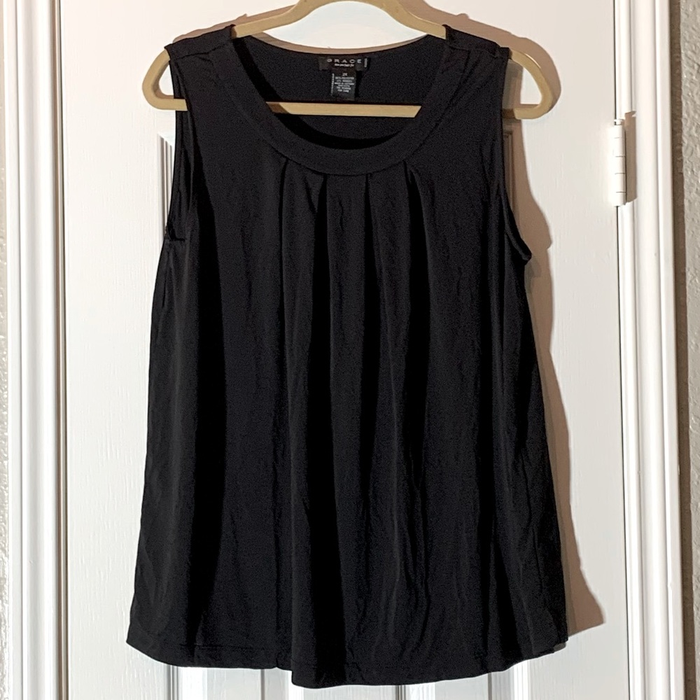 Black Polyester Tank Top